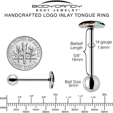 Christmas Holiday Dinosaur Barbell Tongue Ring by Onyx O