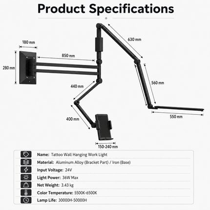 Multifunctional and convenient work lamp---Wall mounted light