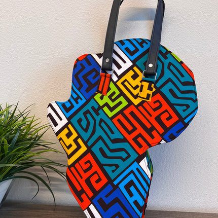 Shamsa Kente African Map Hand Bag