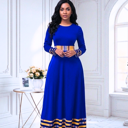 Dashiki Formal Long Sleeved Maxi Dress
