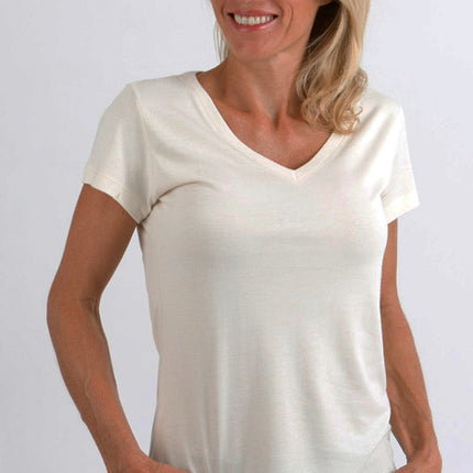 Clearance Women's Bamboo V-Neck Cap Sleeve T-Shirt
