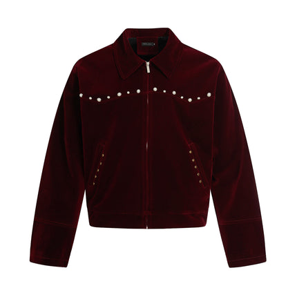 RED SUEDE GEMSTONE JACKET
