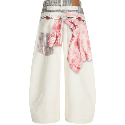 PINK SAGGED DENIM