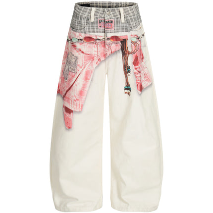 PINK SAGGED DENIM