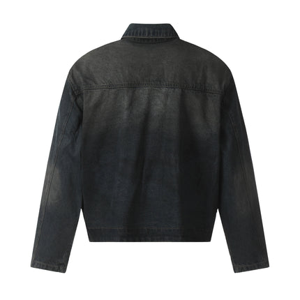 NOIR PATCHWORK WAXED DENIM JACKET