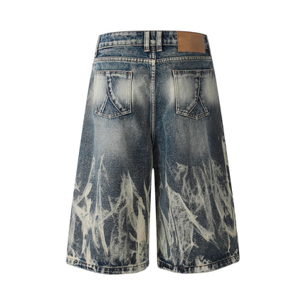 ACID DENIM SHORTS