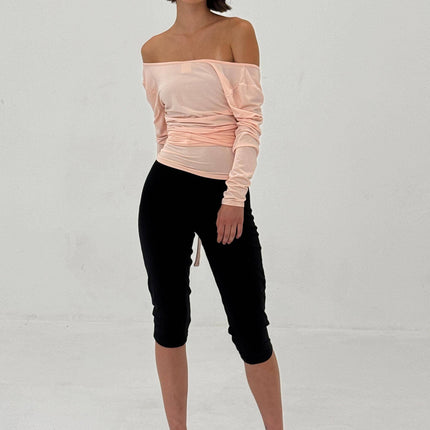 BALLERINA WRAP TOP IN POWDER PINK