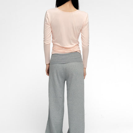 BALLERINA WRAP TOP IN POWDER PINK