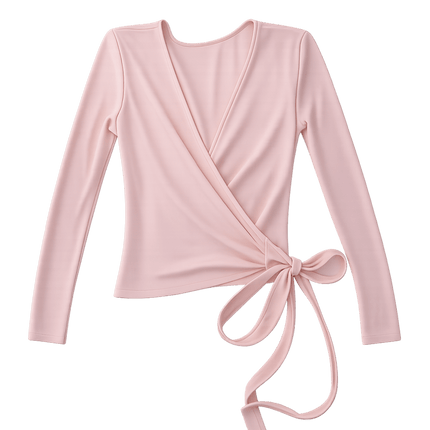 BALLERINA WRAP TOP IN POWDER PINK