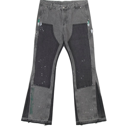 GREY SPLIT PAINTERS DENIM