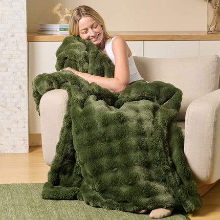Faux Fur Wave Throw Blanket