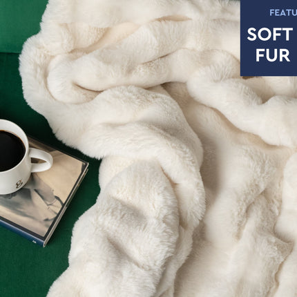 Faux Fur Wave Throw Blanket