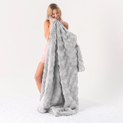 Faux Fur Wave Throw Blanket