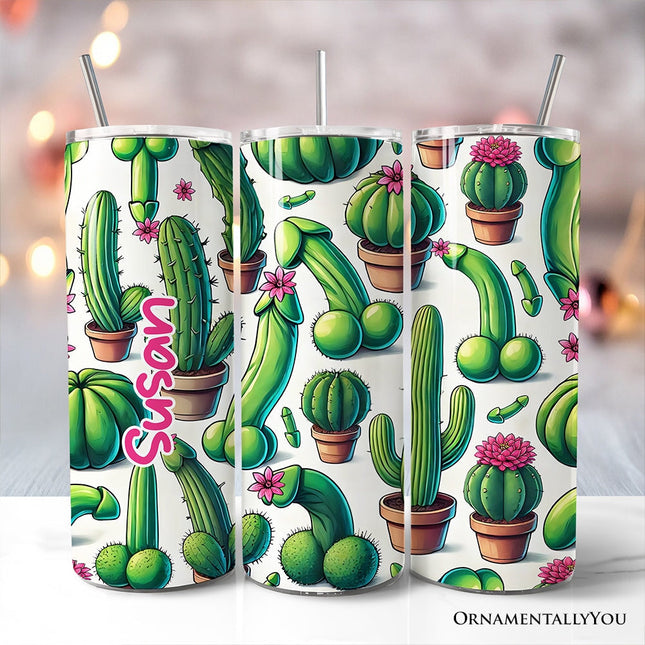 Valentine Adult Humor 20oz Personalized Tumbler With Lid and Stainless Steel Straw, Funny Cactus Gift Cup