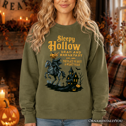 Headless Horseman Sleepy Hollow Halloween Vintage Sweatshirt, Dead and Breakfast Retro Sweater
