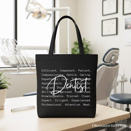 Dentist Definition Canvas Tote Bag, Dental Appreciation Words Gift Shopper