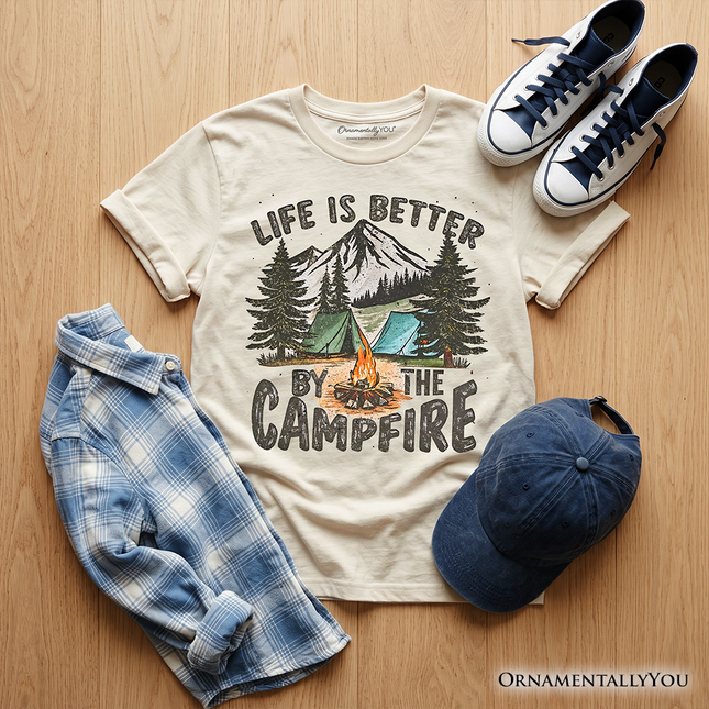 Kids Life Is Better by the Campfire T-Shirt, Outdoors Camping Youth Tee