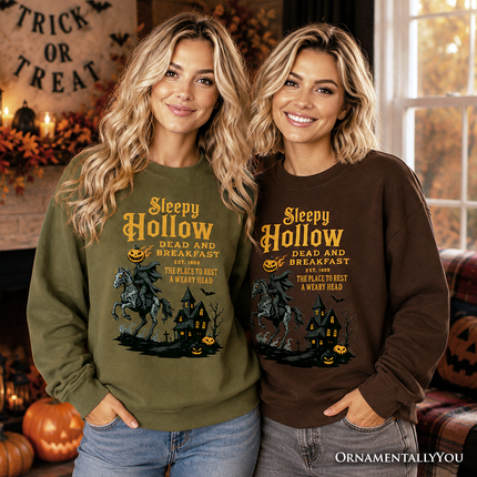 Headless Horseman Sleepy Hollow Halloween Vintage Sweatshirt, Dead and Breakfast Retro Sweater