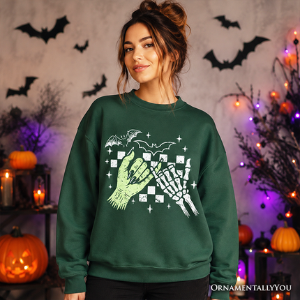 Monster Skeleton Pinky Promise Sweatshirt, Funny Spooky Halloween Sweater