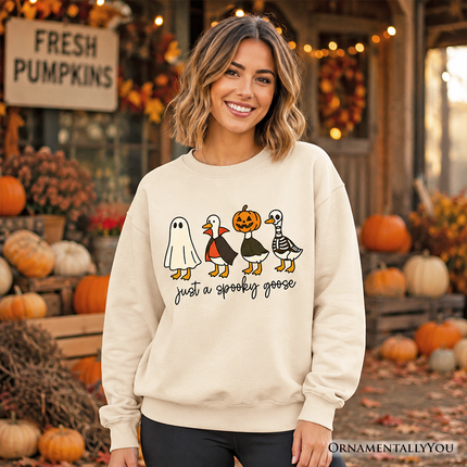 Just a Spooky Goose Sweatshirt, Funny Halloween Costumes Sweater