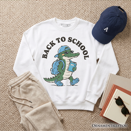 Alligator Back to School Sweatshirt, Cool Sweater for Teachers or Student