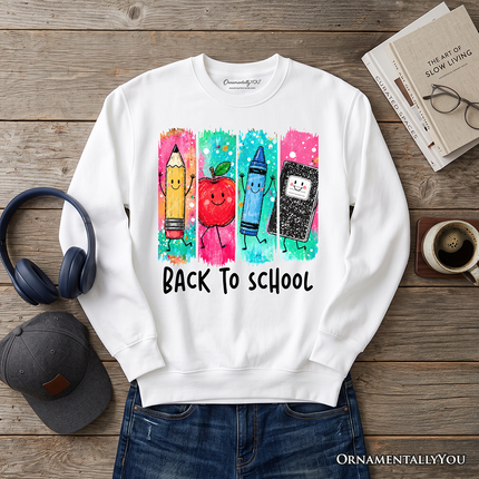 Brushstroke Back to School Sweatshirt, Apple Pencil Notebook Sweater
