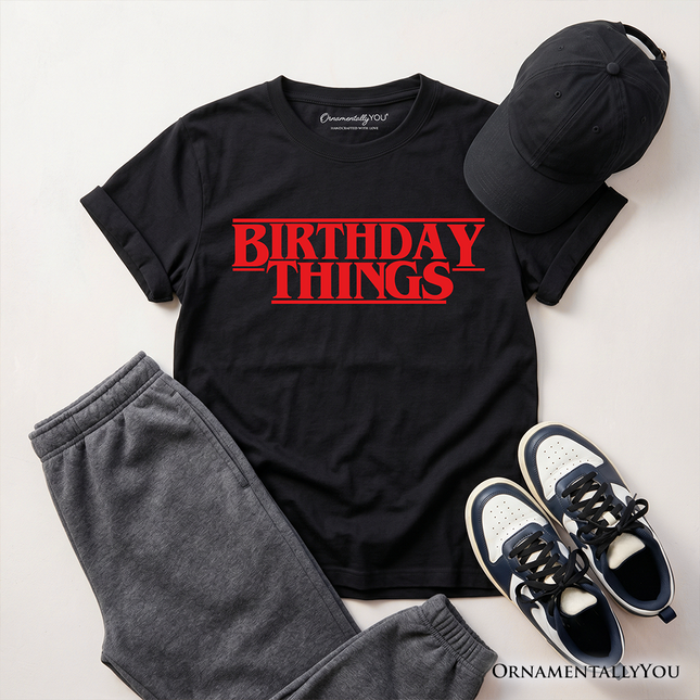 Kids Birthday Things Retro T-Shirt, Horror Bday Youth Tee