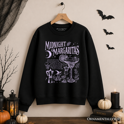 Midnight Margaritas Halloween Sweatshirt, Whimsical Sweater for Drinking Witches