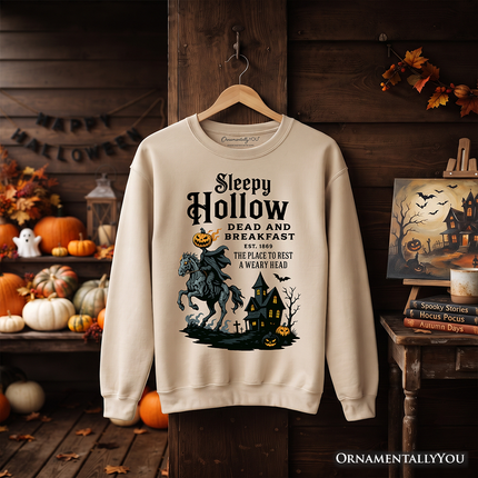 Headless Horseman Sleepy Hollow Halloween Light Sweatshirt, Dead and Breakfast Retro Sweater