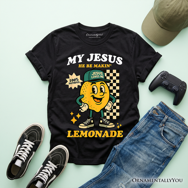 Kids Life Gave Me Lemons Jesus Lemonade T-Shirt, Funny Youth Christian Faith Retro Tee