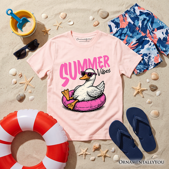 Kids Summer Vibes Goose T-Shirt, Funny Beach Vacation Youth Tee