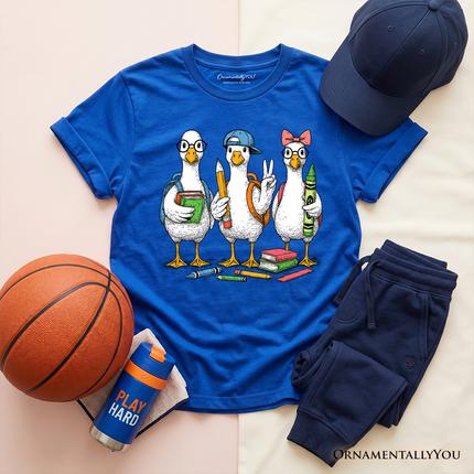Kids Goose Back to School T-Shirt, Cute Youth Student Classroom Tee