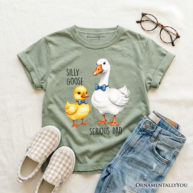 Kids Silly Goose Serious Dad Tie T-Shirt, Cute Duo Youth Tee