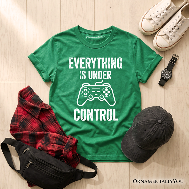 Kids Everything Is Under Control Gamer T-Shirt, Funny Youth Video Game Controller Tee