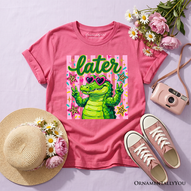 Later Alligator Kids T-Shirt, Funny Coquette Animal Tee for Youth Girls