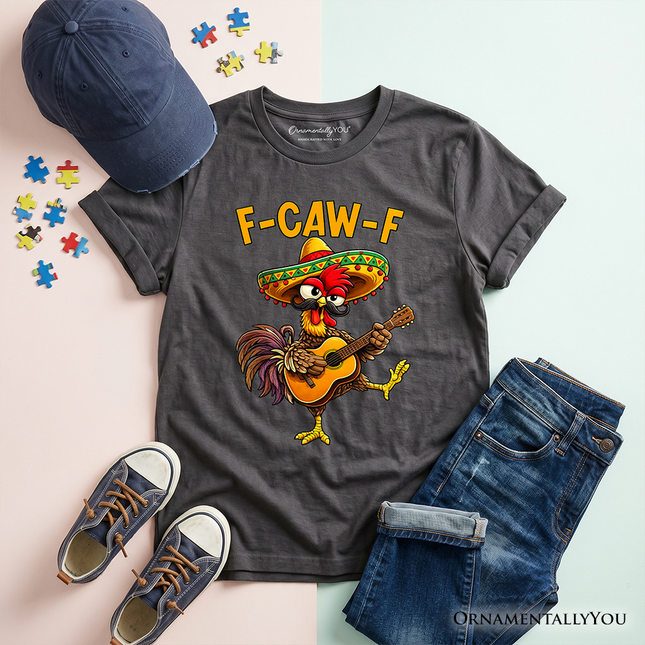 Kids F-CAW-F Rooster Cinco De Mayo T-Shirt, Funny Mexican Youth Tee