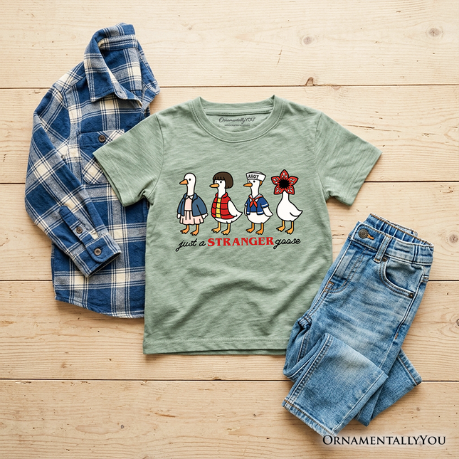 Kids Just a Stranger Goose T-Shirt, Funny Retro Youth Tee