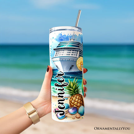 Cruise Trip 20oz Personalized Tumbler With Lid and Stainless Steel Straw, Family Vacation Travel Mug Gift