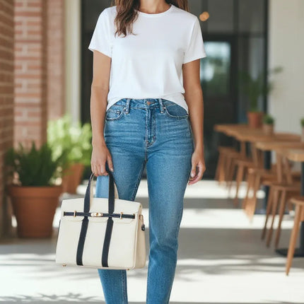 The Luxe Signature Tote- Short Handle