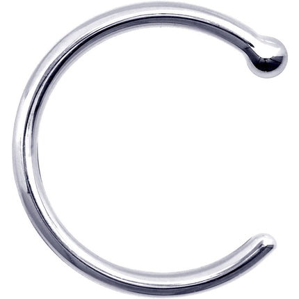 18G 3/8 Solid 14K White Gold Nose Hoop
