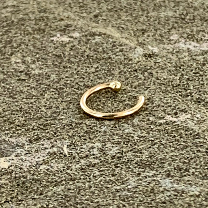 20G 1/4 14k Solid Yellow Gold Nose Hoop