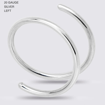 Spiral Nose Rings Double Hoop 20G