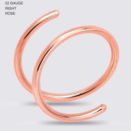 Spiral Nose Rings Double Hoop 20G