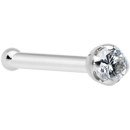 14k Solid White Gold Genuine 1.5mm Diamond Micro Nose Ring