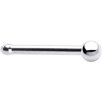 Solid 14K White Gold 1.5mm Ball Nose Ring