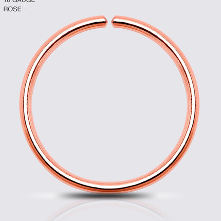 Single Hoop Nose 14k Rose Gold Filled Nose Hoop Ring