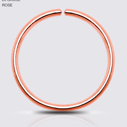 Single Hoop Nose 14k Rose Gold Filled Nose Hoop Ring