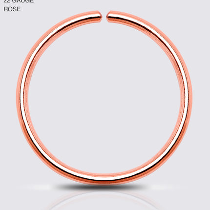 Single Hoop Nose 14k Rose Gold Filled Nose Hoop Ring