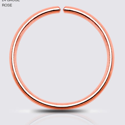 Single Hoop Nose 14k Rose Gold Filled Nose Hoop Ring