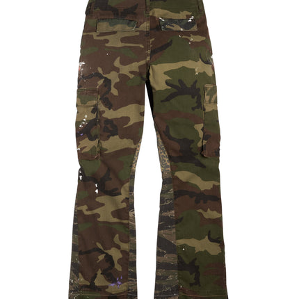 CAMO SPLIT FLARE DENIM